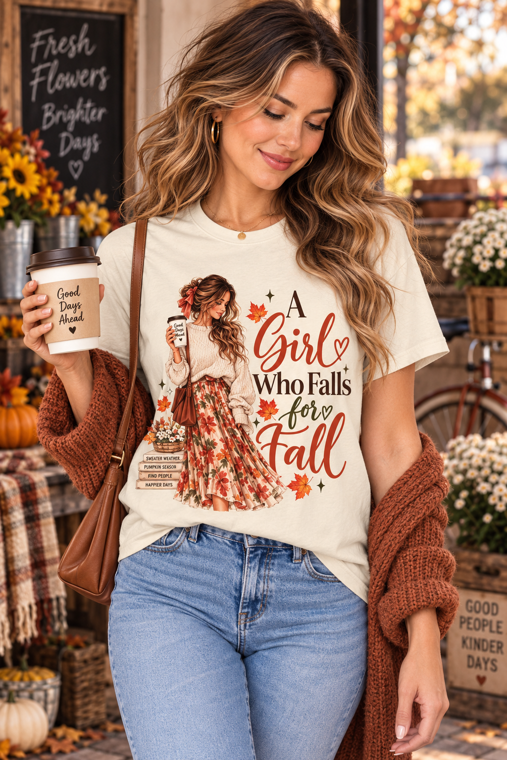 A Girl Who Falls for Fall Graphic Tee