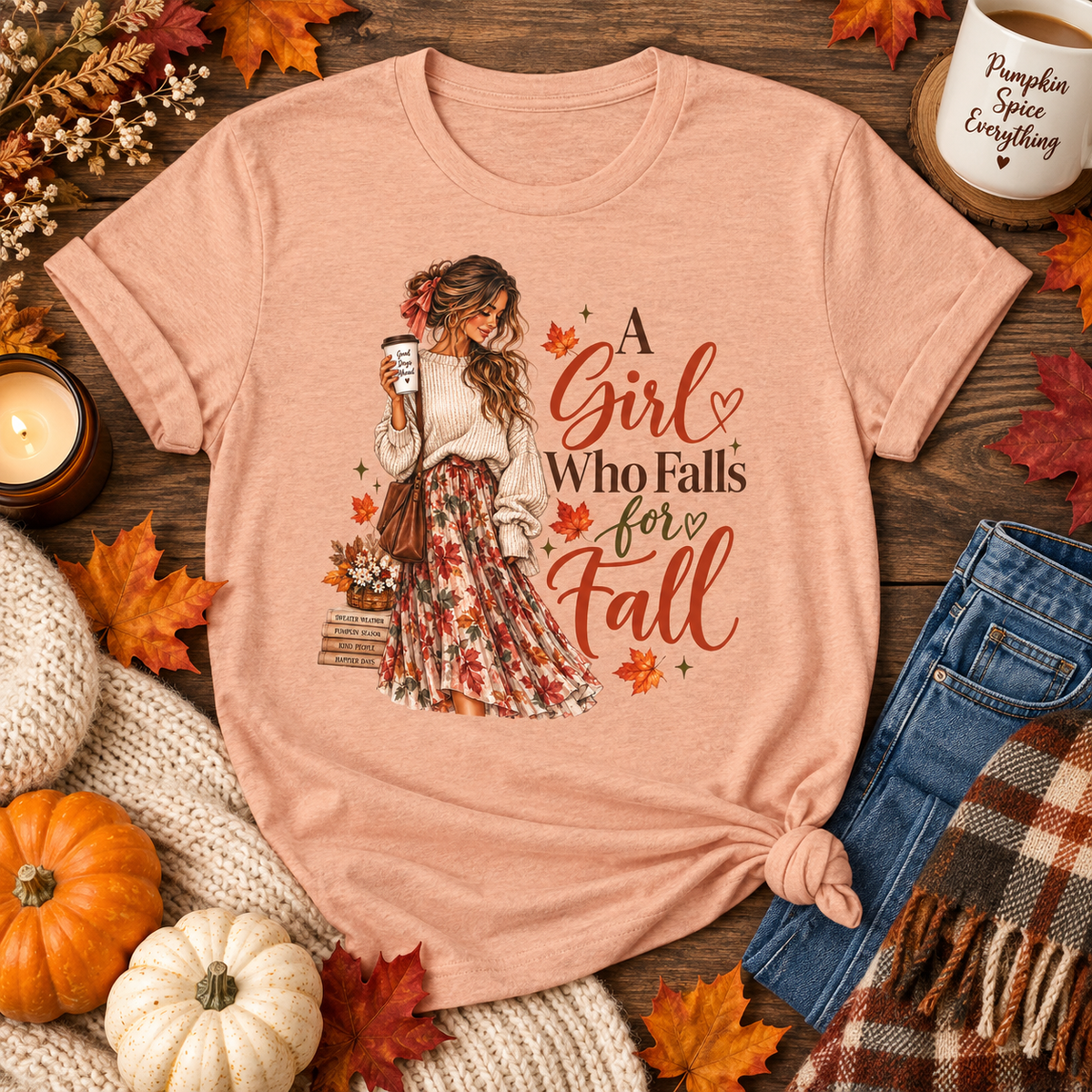 A Girl Who Falls for Fall Graphic Tee