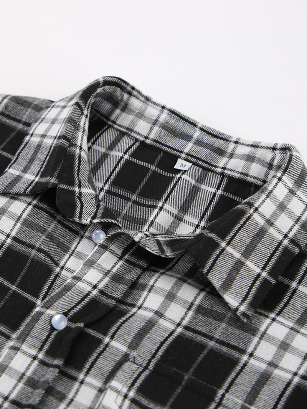 Oversized black and white plaid shirt for women