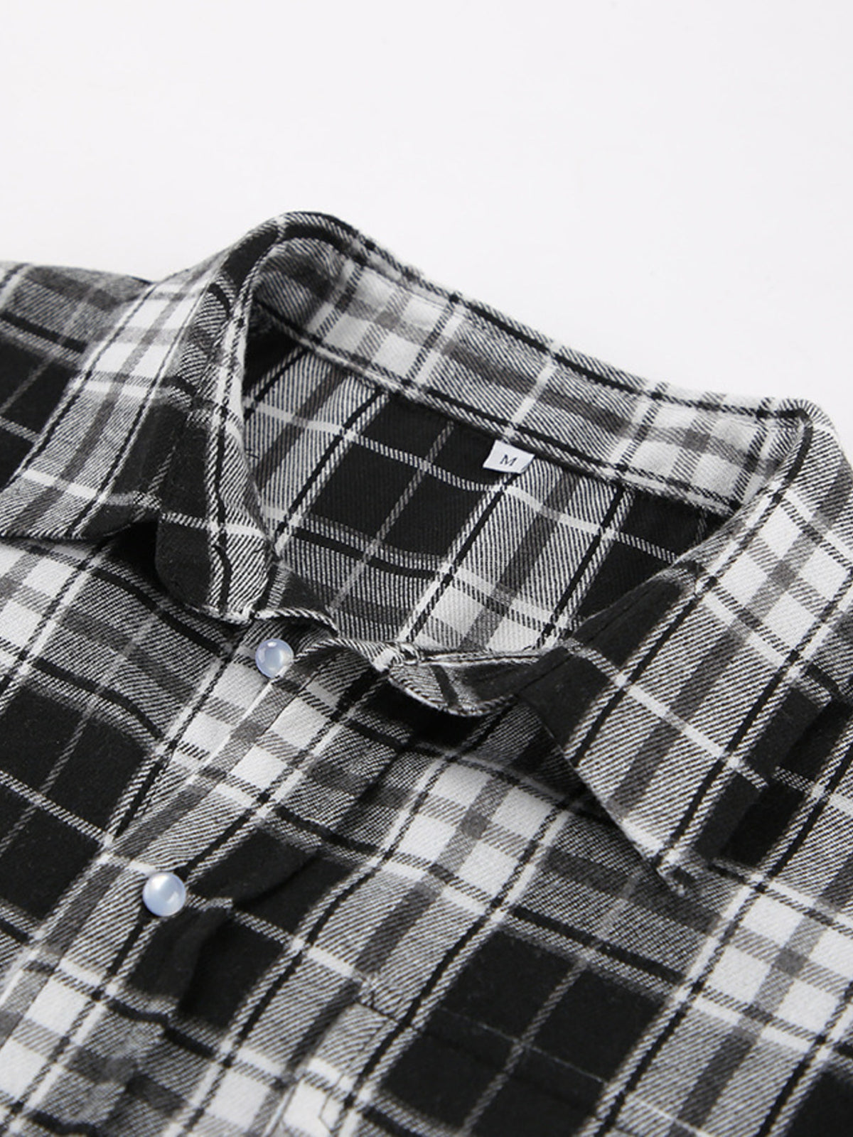 Oversized black and white plaid shirt for women