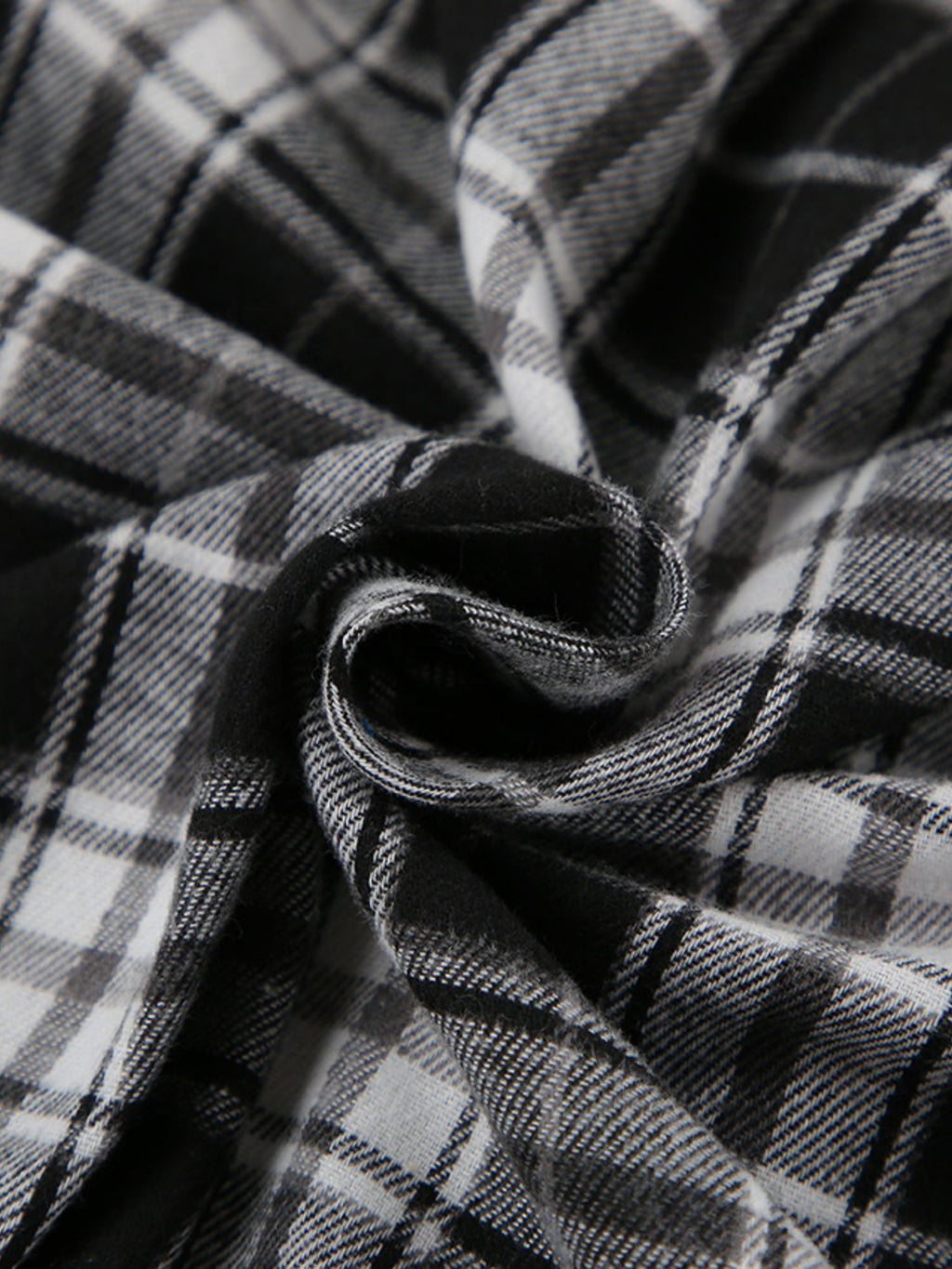 Black and white oversized plaid button-up shirt