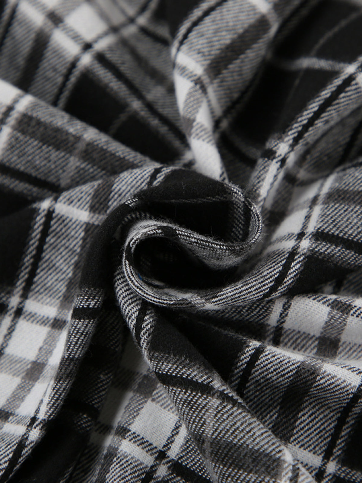 Black and white oversized plaid button-up shirt